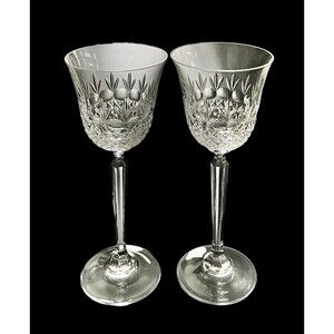 Set Of 2 Vintage Mikasa Chatsworth Wine Glasses Goblets 7-7/8” Tall Excellent